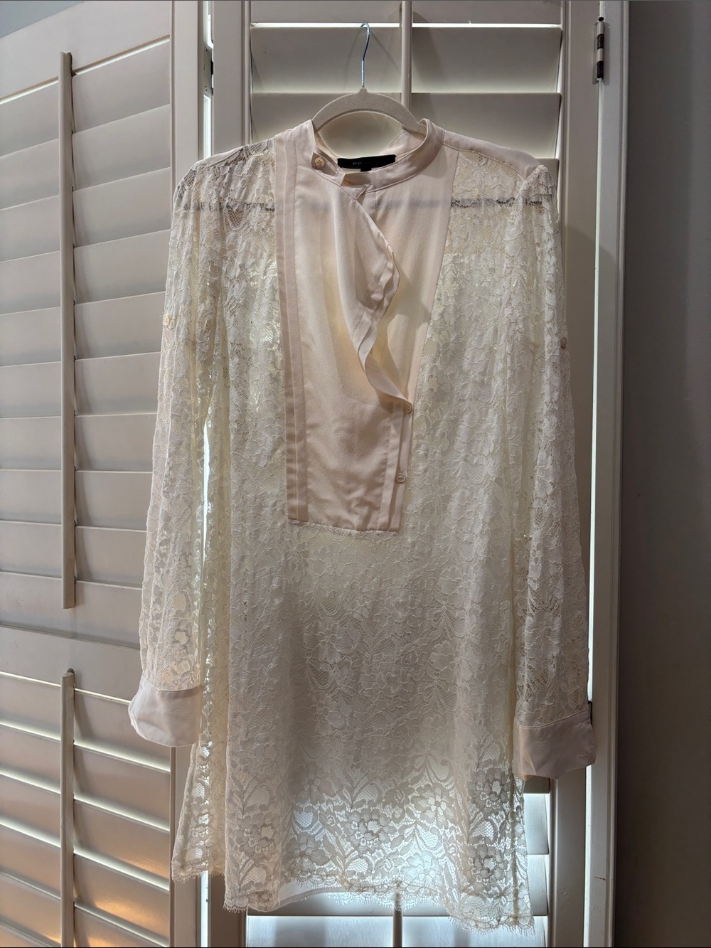 BCBGMaxAzria Lunah Cream Silk and Lace dress - Picture 1 of 4